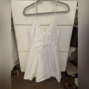 Zara White Lace-Up Sundress